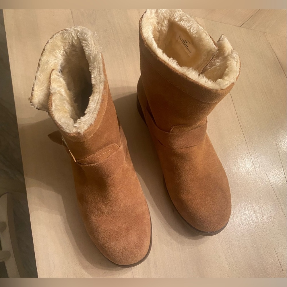 Bjorndal “Vail"  Tan Suede Leather Faux Fur Boots | Size 10